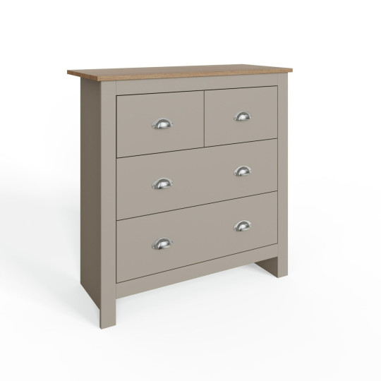 GFW Lancaster 4 Drawer Chest - Grey | First-class Style Storage