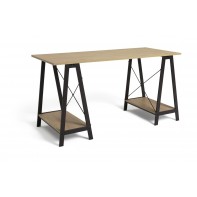 Trestle Table Office Desk - Oak Effect