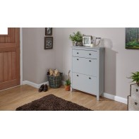 Deluxe Two Tier Shoe Cabinet - Grey