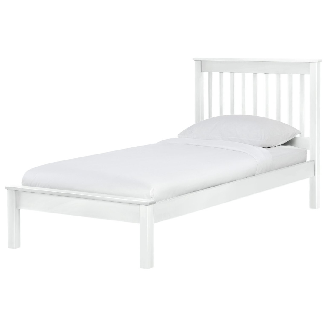 Aspley Single Wooden Bed Frame - White | Kids Bedroom Furniture or Guest Bed Aspley Single Wooden Bed Frame - White | Kids Bedroom Furniture or Guest Bed