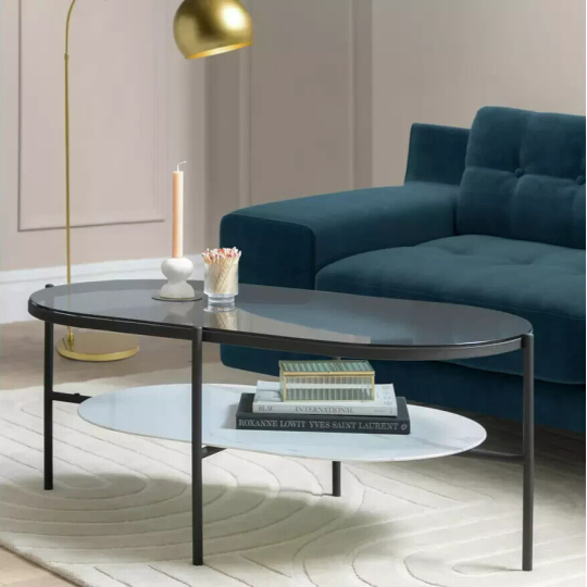 Habitat Mist Coffee Table - Black & White | Modern Black White Living Room Table