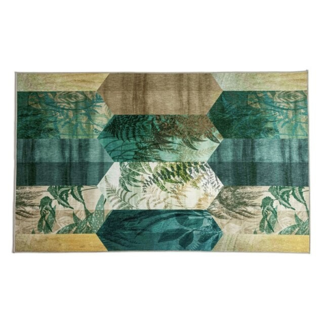 Eden Leaf Tile Green Flatweave Rug 170x120cm | Modern Living Room Floor Rug Carp Eden Leaf Tile Green Flatweave Rug 170x120cm | Modern Living Room Floor Rug Carp