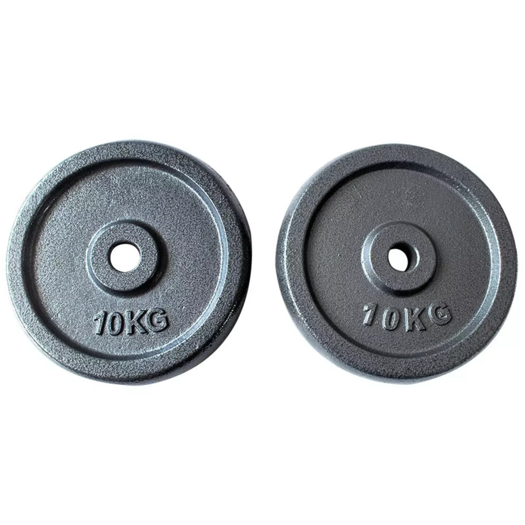 10kg Weight Plates Set For Dumbbells & Barbell 1 Inch (2 x 10kg) Cast Iron Discs