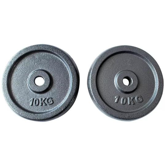 10kg Weight Plates Set For Dumbbells & Barbell 1 Inch (2 x 10kg) Cast Iron Discs