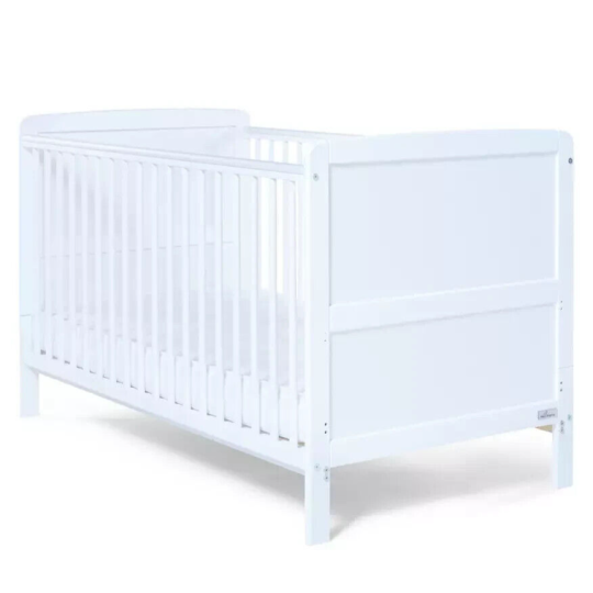 Baby Elegance Travis Baby Cot Bed with Mattress - White