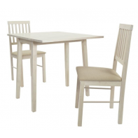 Kendal Wooden Extending Dining Table 2 Chairs Oak White Wash Effect for Kitchen