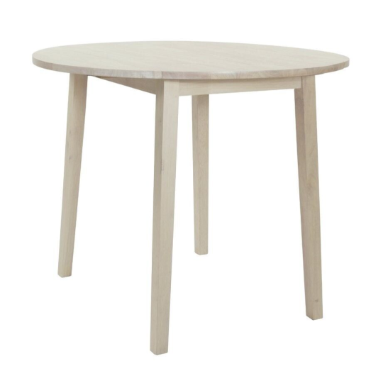 Habitat Kendal Round Solid Wood Drop Leaf Table - White Ash