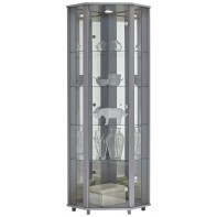 1 Glass Dr Corner Display Cabinet - Silver Effect ( B Grade)