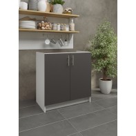 Kitchen Base Sink Unit 800mm Storage Cabinet With Doors 80cm - Dark Grey Matt
