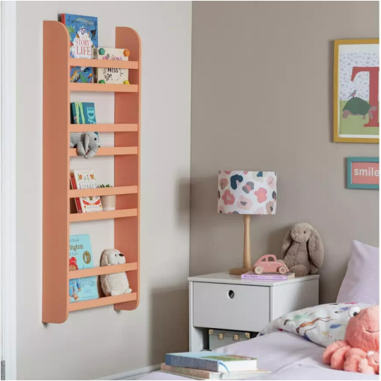 Kids Scandinavia Wall Mounted Bookcase - Peach