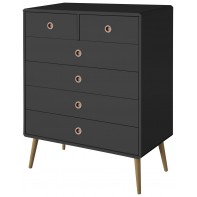  Softline 4+2 Drawer Chest - Black 