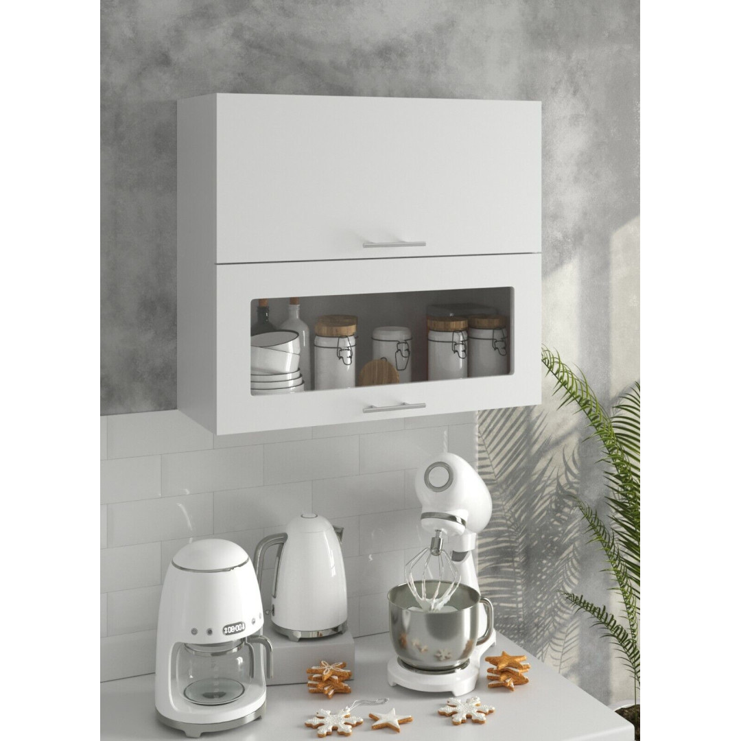 Kitchen Cabinet 800mm Wall Extractor - White Matt - By JD Greta