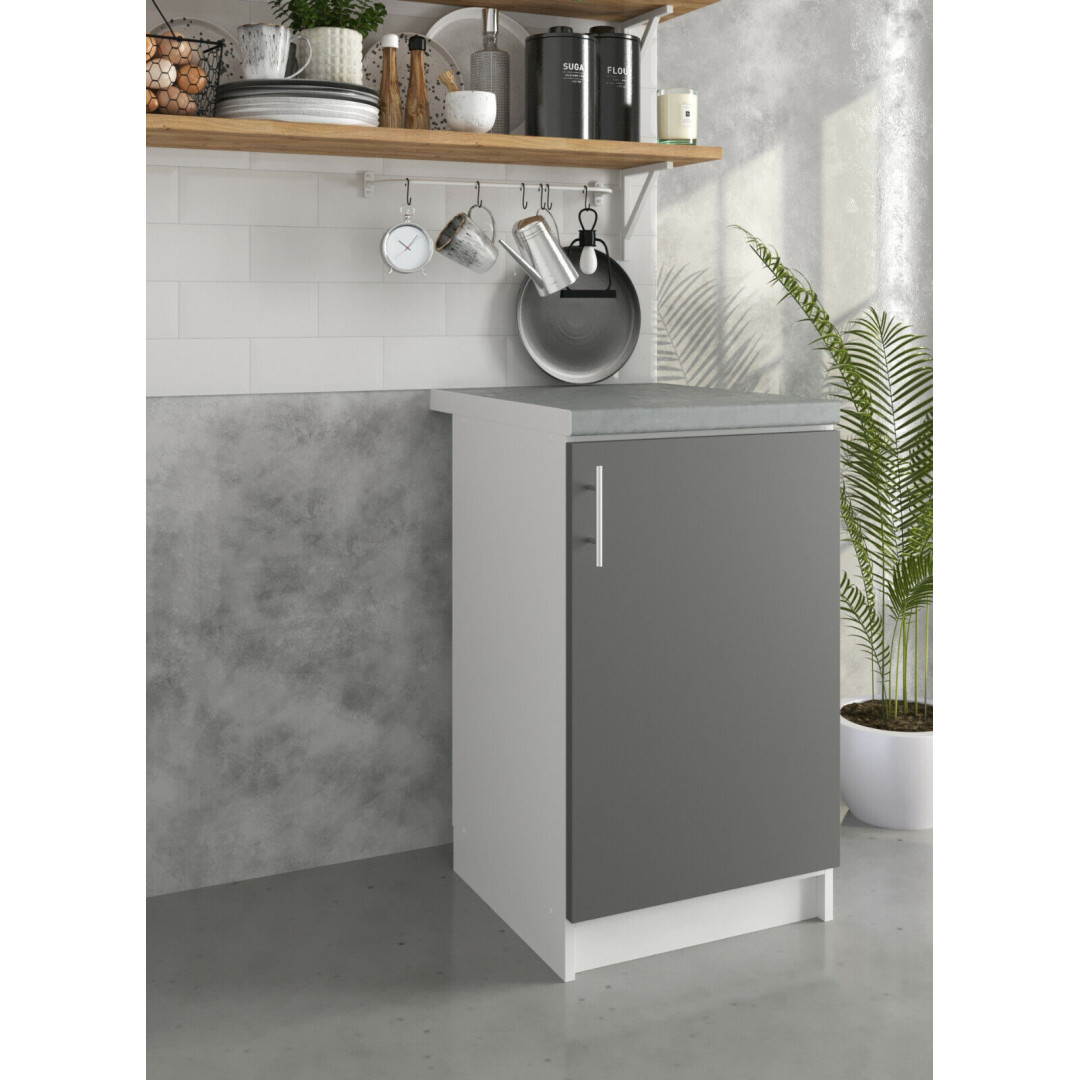 JD Greta Kitchen 500mm Base Cabinet (Dark Grey / Grey / White) Matt or Gloss