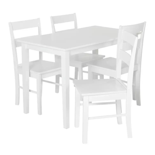 Chicago Table & 4 Chairs - White