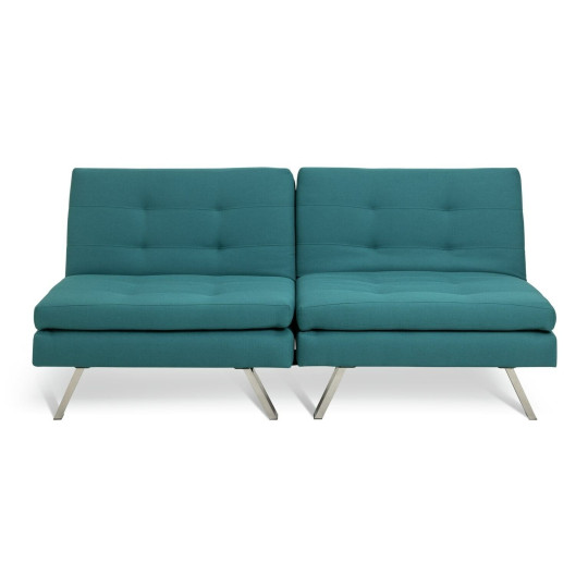 Duo Fabric Clic Clac Sofa Bed - Teal