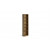 Maine Narrow 6 Shelf Bookcase - Shelving Storage Unit Display Cabinet - Oak