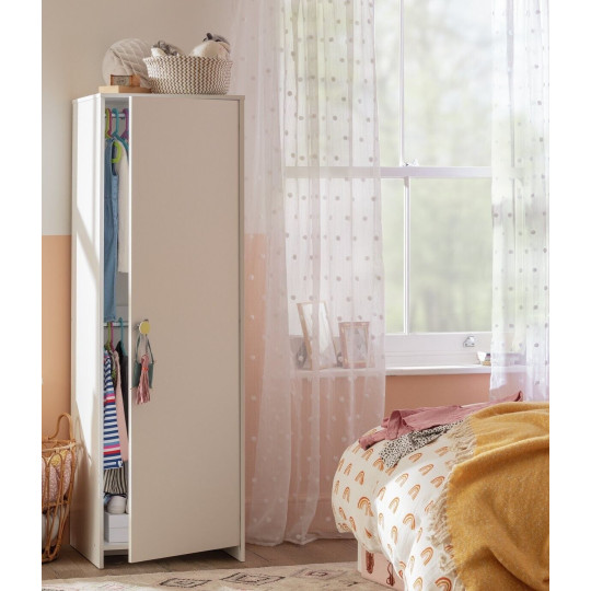 Kids Juno 1 Door Wardrobe - White