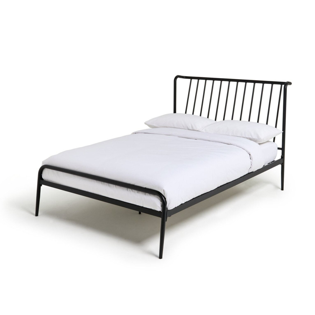  Kanso Double Metal Bed Frame - Black 