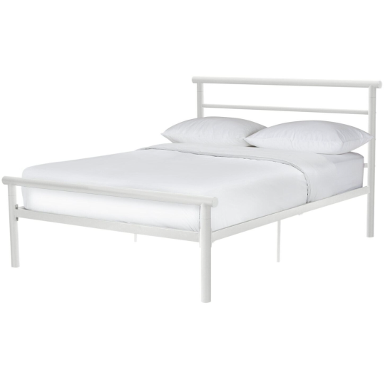 Avalon Small Double Metal Bed Frame - White ( B Grade 37136 - 37134 )