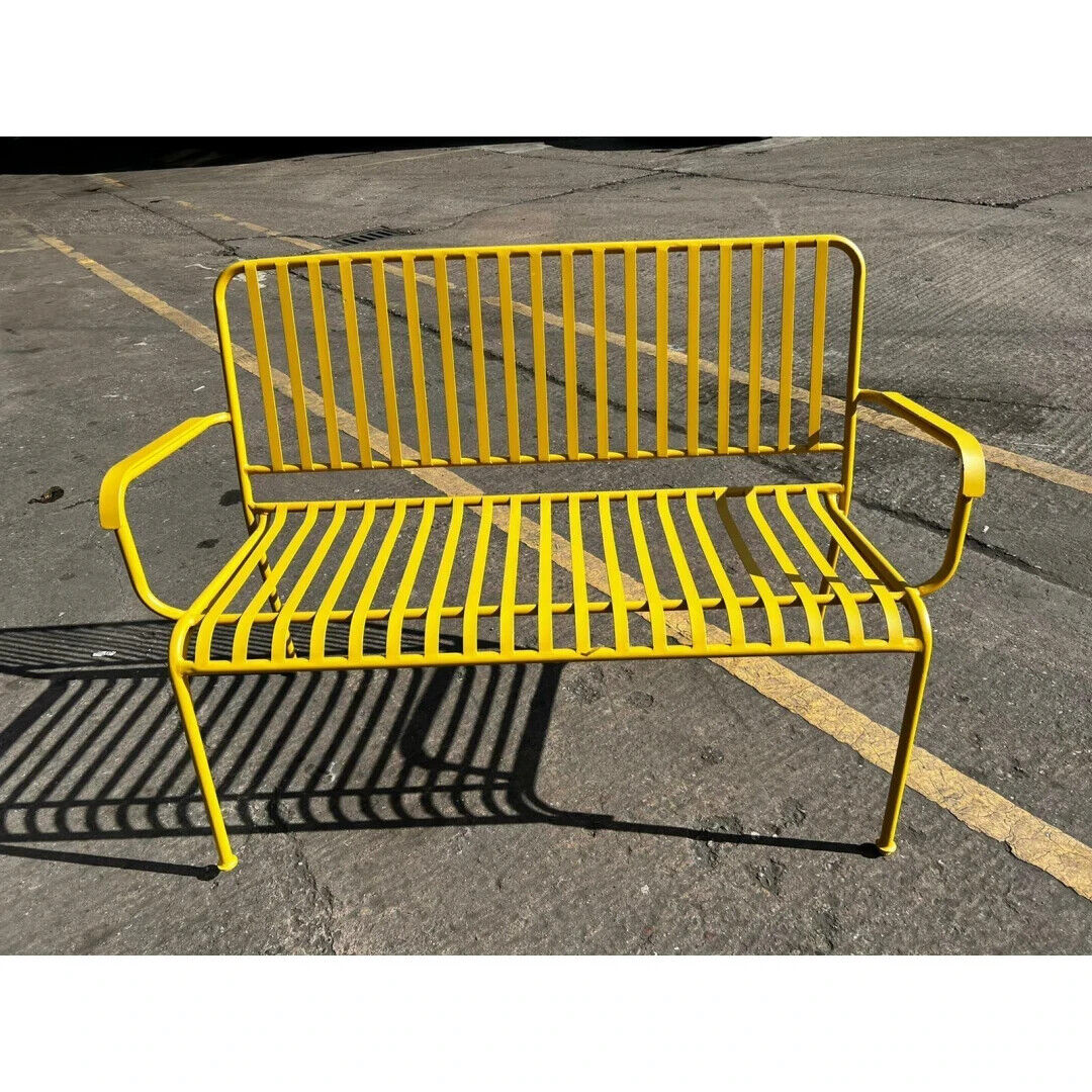 Indu 3 Seater Metal Bench - Yellow