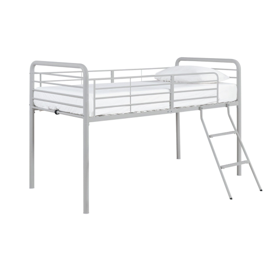 Jo Mid Sleeper Metal Bed Frame - Silver