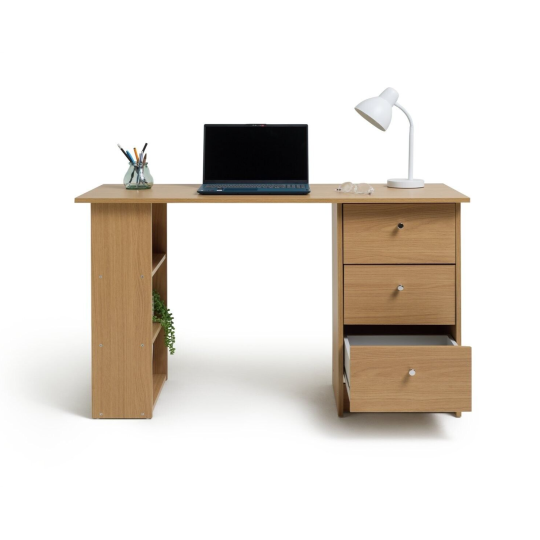 Malibu 3 Drawer Office Desk - Oak Effect ( B Grade )