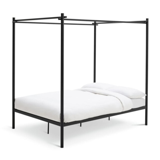 Akari 4 Poster Double Metal Bed Frame - Black | Maximum minimalism sleep space