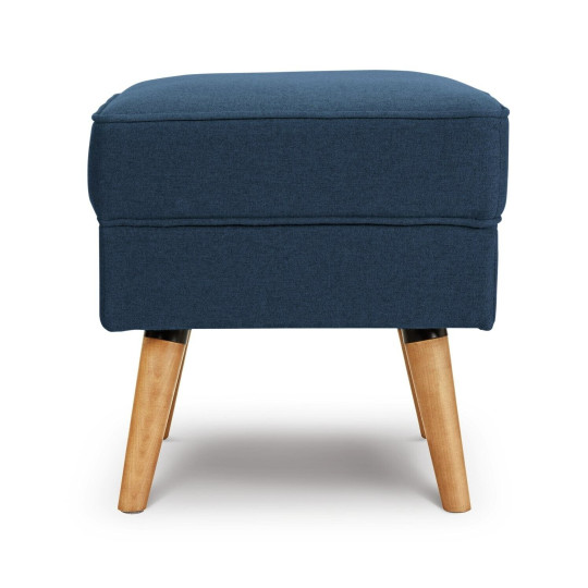 Callie Velvet Footstool - Petrol Blue