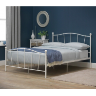 Fleur Double Metal Bed Frame - White
