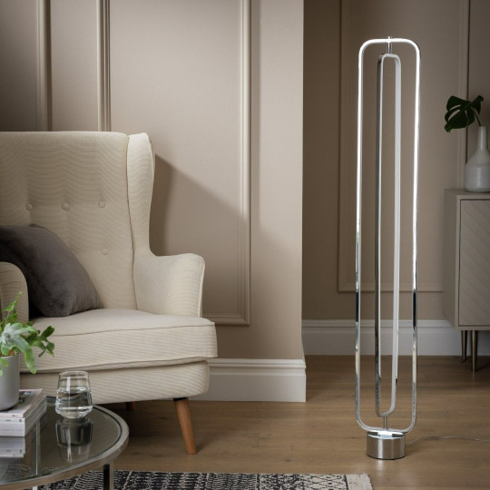 Sio LED Column Floor Lamp - Chrome