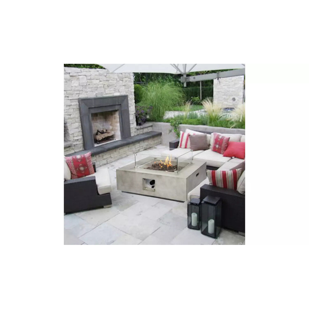 Teamson Home HF35708AA UK Gas Fire Pit With Cover