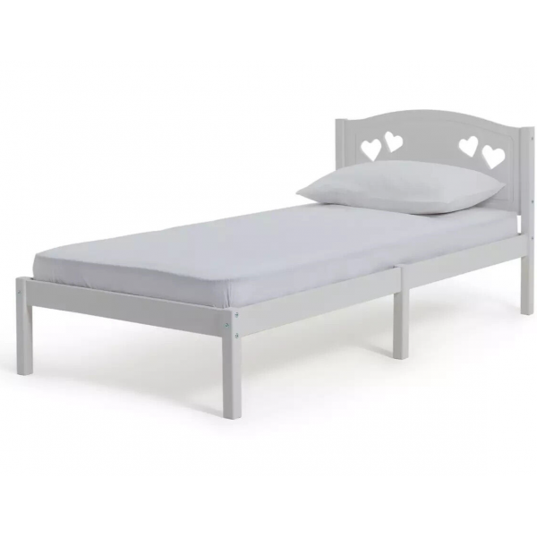 Mia Single Bed Frame - White With Memory Foam Mattress