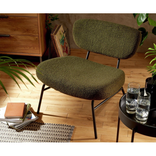 Habitat Cole Boucle Accent Chair - Khaki