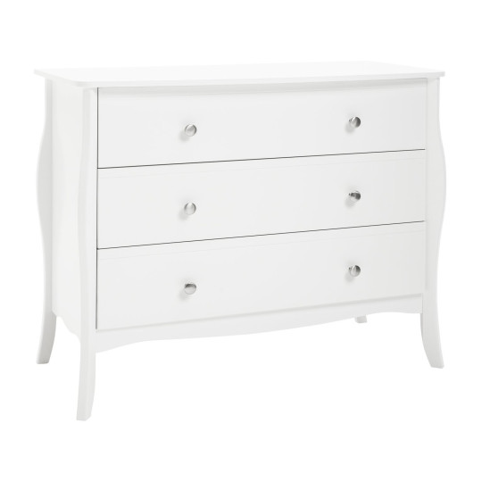Home Amelie 3 Drawer Chest - White | Stylish 3 drawer chest for bedroom