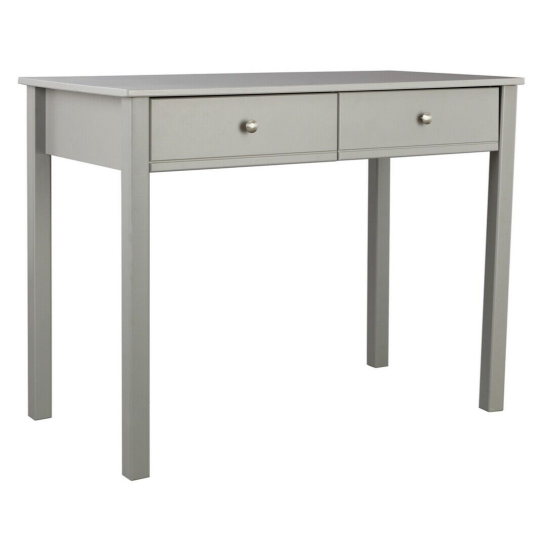 Brooklyn 2 Drawer Desk Grey | Compact Home Office Study Writing Table Furniture