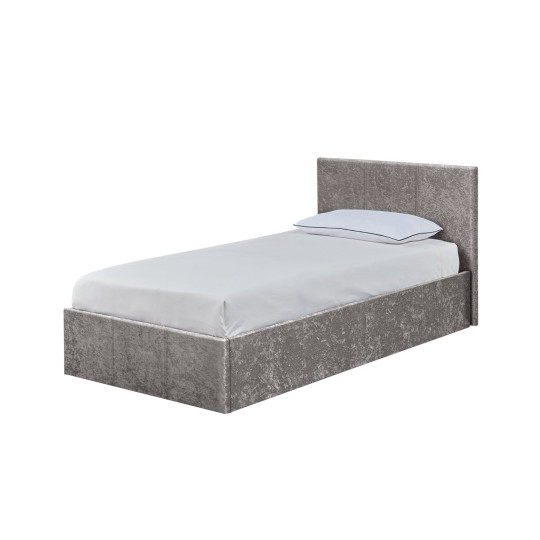 Home Heathdon Single End Lift Ottoman Bed - Silver | Tidy Bedroom Storage Bed