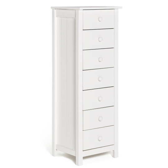 Scandinavia 7 Drawer Tallboy - White