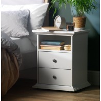  Heathland 2 Drawer Bedside Table - White