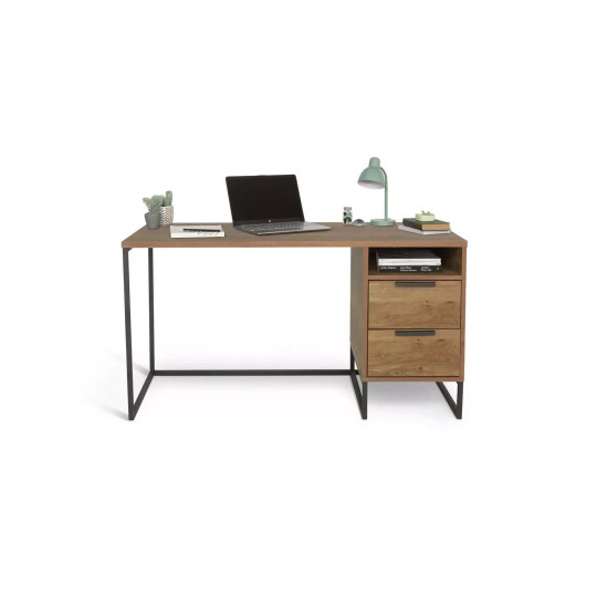 Nomad 2 Drawer Desk - Oak Effect