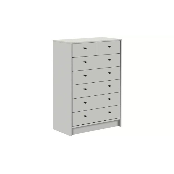 Malibu Modern 7 Drawer Chest Of Drawers Storage Cabinet For Bedroom - Soft Grey