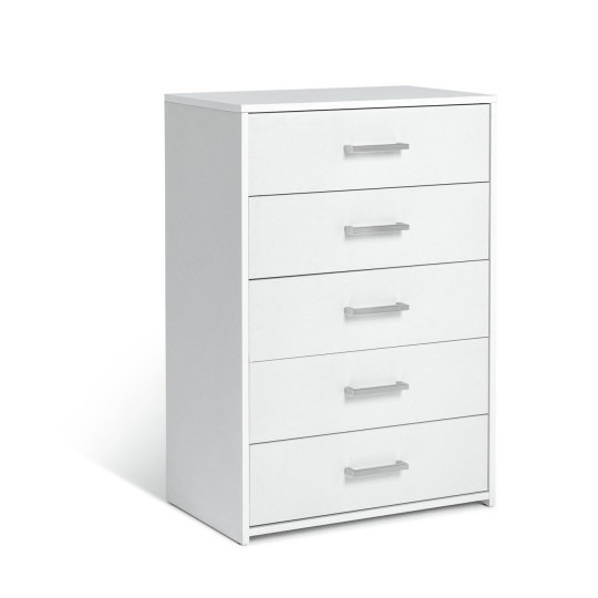 Home Oslo 5 Drawer Chest - White | Stylish Storage Furniture Bedroom Living Room