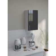 Kitchen Wall Unit 400mm Cabinet With Door and Shelf 40cm - Dark Grey Gloss