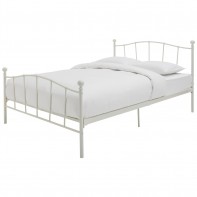 Fleur Double Metal Bed Frame - White With Double 1000 Pocket Sprung Mattress