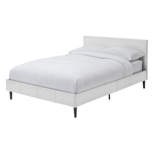 Home Skylar Double Bed Frame White | Sturdy Bedroom Furniture Base with Mattress