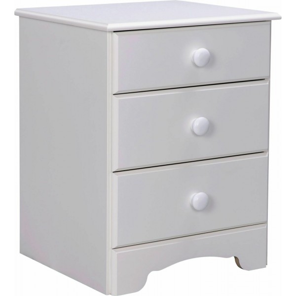 Home Nordic 3 Drawer Bedside Chest - Soft White