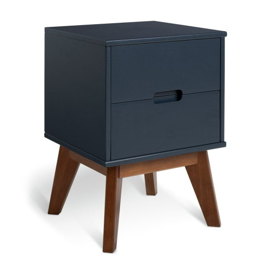 Pimlico 2 Drawer Bedside Table - Blue | Small storage nightstand