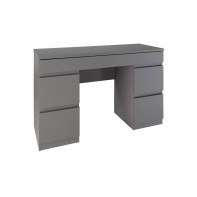 Jenson 6 Drawer Dressing Table Desk - Grey Gloss