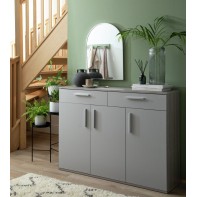  Venetia 3 Door Shoe Storage Cabinet - Grey & Oak 
