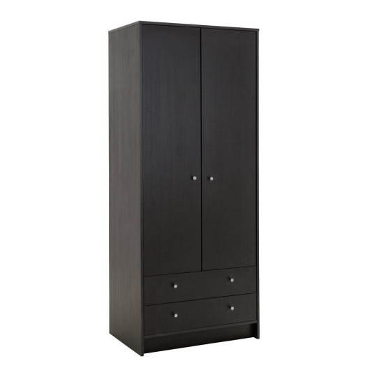 Malibu 2 Door 2 Drawer Wardrobe -Black Oak Effect ( B Grade 27318 - 27320 )