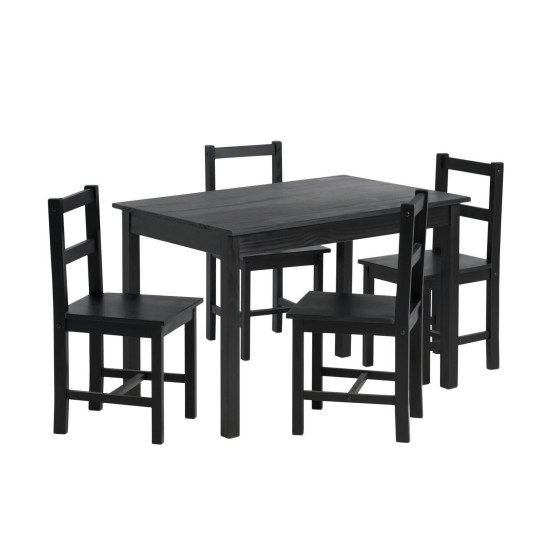 Raye Solid Wood Dining Table & 4 Black Chairs ( B Grade 32507 - 32509  )